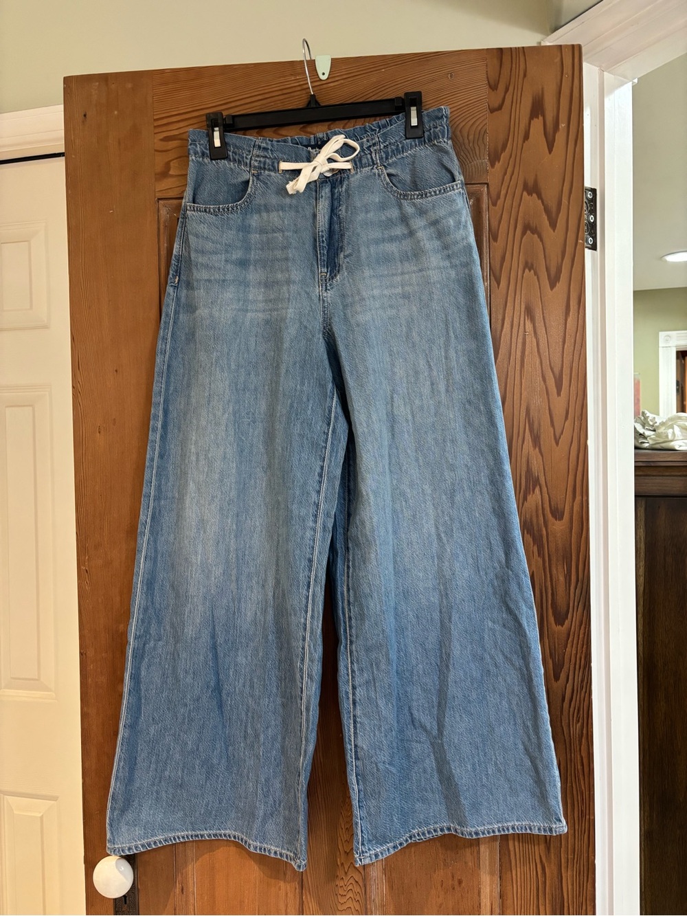 GAP Light Blue Wide-Leg Drawstring Jeans Size Small